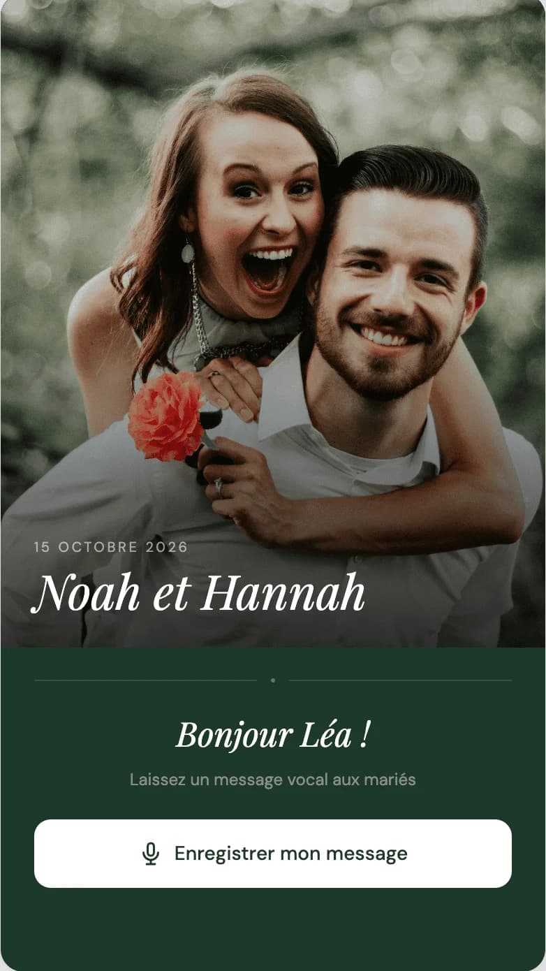 Page de livre d’or audio au style moderne