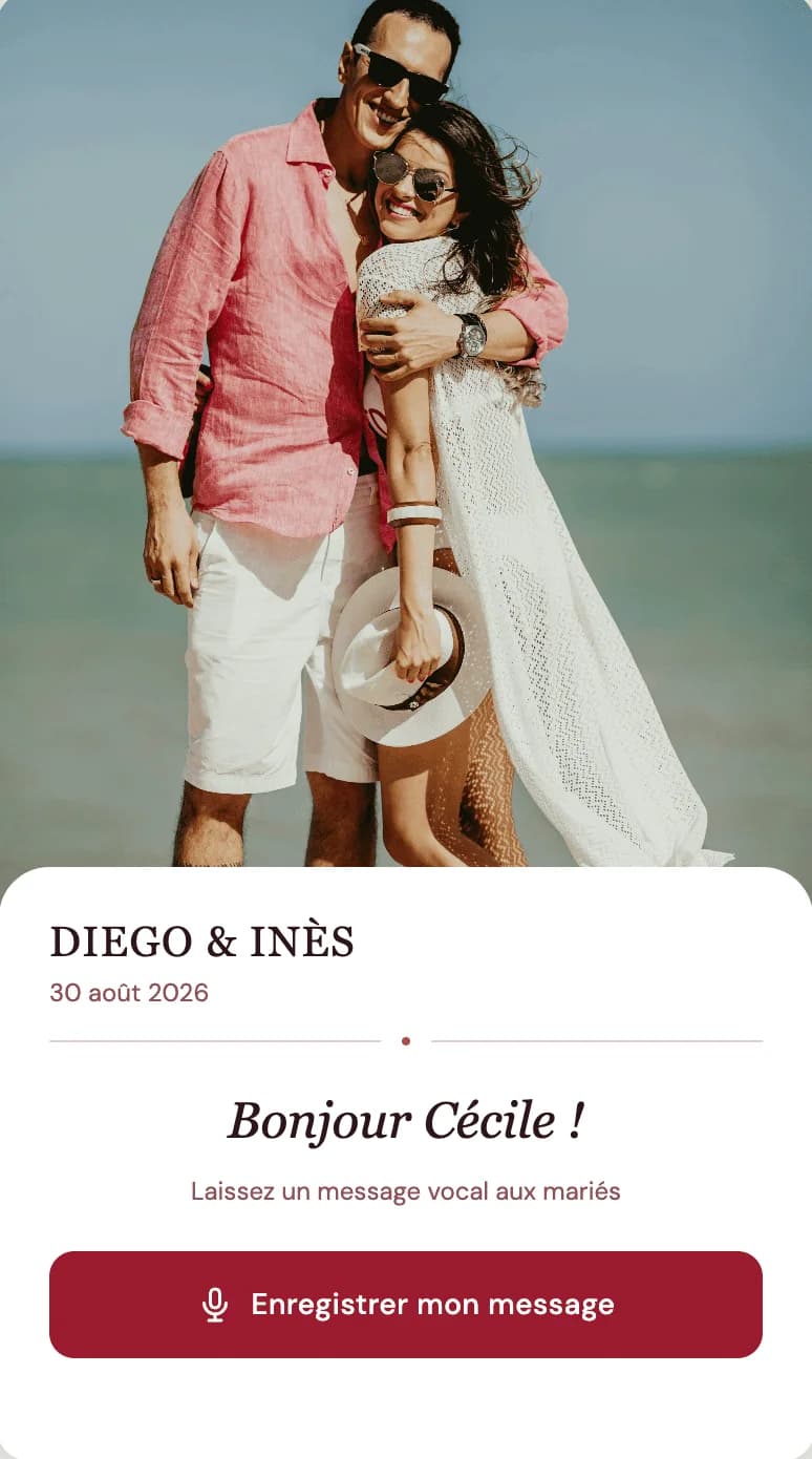 Page de livre d’or audio au style élégant