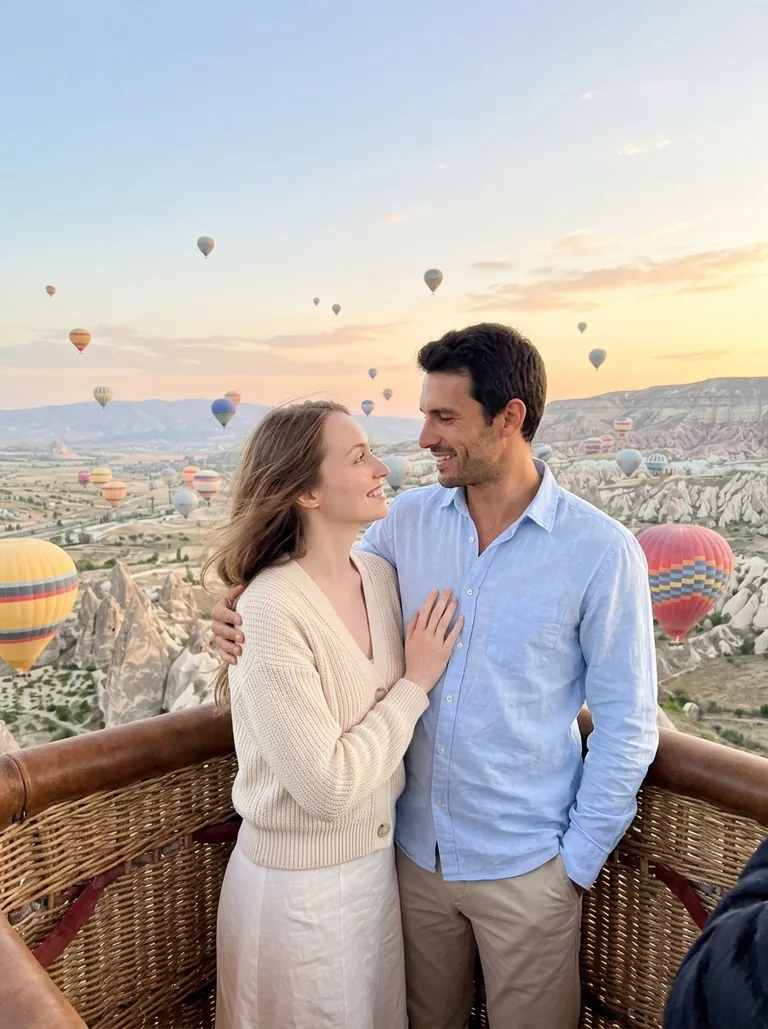 Un lever de soleil en montgolfière
